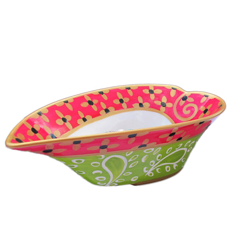 LIME PARFAIT - painted Heart Shaped Bowl in bone china, Gift boxed