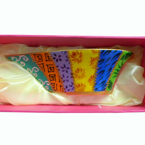 Heart Shaped Bowl - Hand Painted Bone China, gift boxed - TSARINA STRIPES