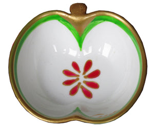 APPLE  Hand Painted Bone China Dish
