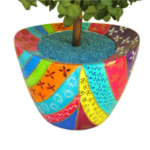WAVES - Decorative Painted Porcelain Ceramic Cachepot, Plant Pot or Vase - Luxury Gift Box