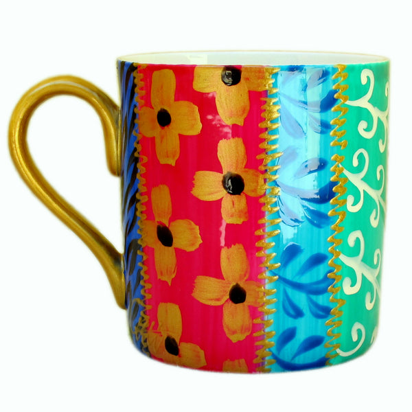 Coffee / Tea Mugs Set of 6 - Hand Painted Bone China, gift boxed - TSARINA