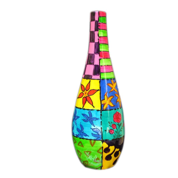 Oil Bottle with Pourer - Hand Painted Porcelain, gift boxed - JAZZ