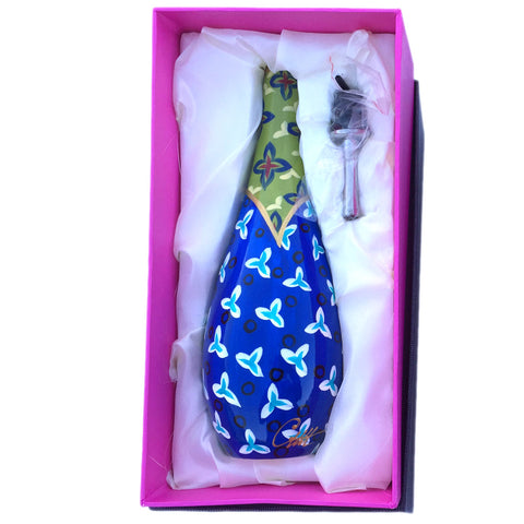 Oil Bottle with Pourer - Hand Painted Porcelain, gift boxed - ELYSIUM