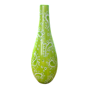 Oil Bottle with Pourer - Hand Painted Porcelain, gift boxed - LIME PARFAIT