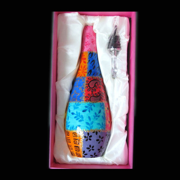 Oil Bottle with Pourer - Hand Painted Porcelain, gift boxed - TSAR