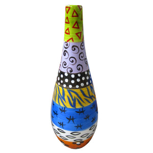 Oil Bottle with Pourer - Hand Painted Porcelain, gift boxed - ZIMBABWE