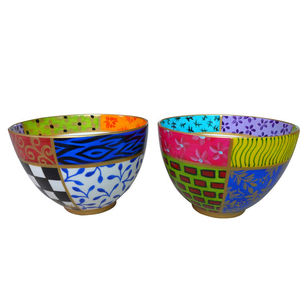 QUAD - hand painted decorative bowl in bone china