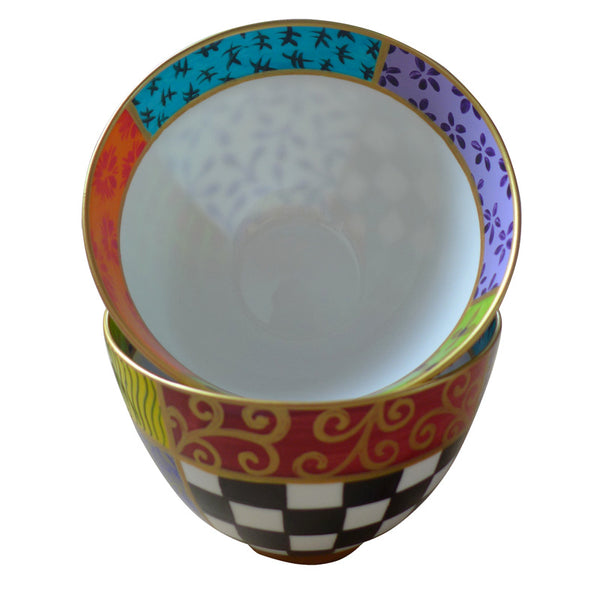 QUAD - hand painted decorative bowl in bone china