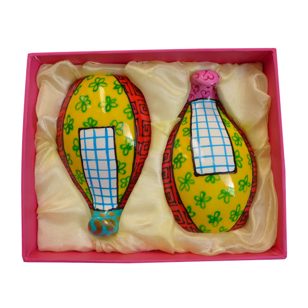 Salt and Pepper Set - Hand Painted Bone China, gift boxed - COMMOTION