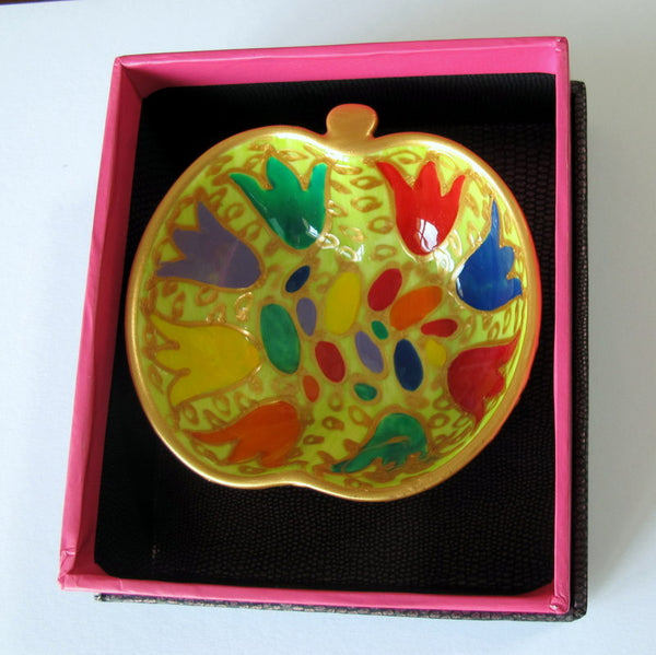 Apple Dish (9cm) - Hand Painted Bone China, gift boxed - EMILIO