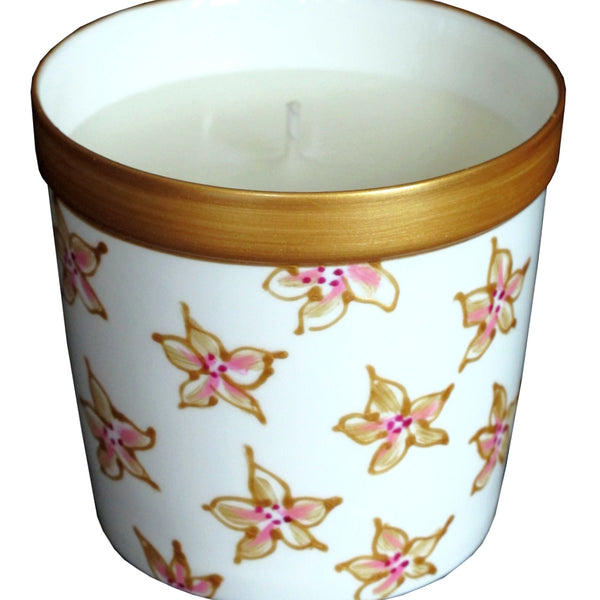 STARFLOWER Luxury Scented Candle in hand painted porcelain candle holder