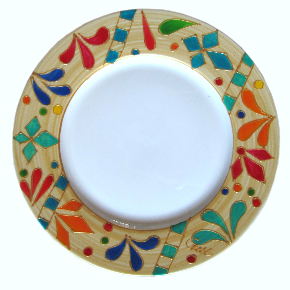 QUEEN OF SHEBA Hand Painted Bone China Plates (6) gift boxed